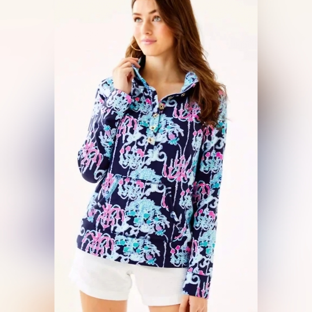 Lilly Pulitzer "Bright Navy Pop Up Monkey Trouble" Captain Popover